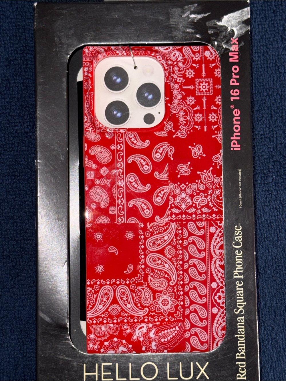 Red Bandana Square Phone Case for iPhone 16 Pro Max